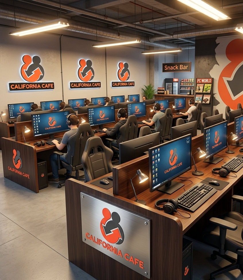 Internet cafe workstation array