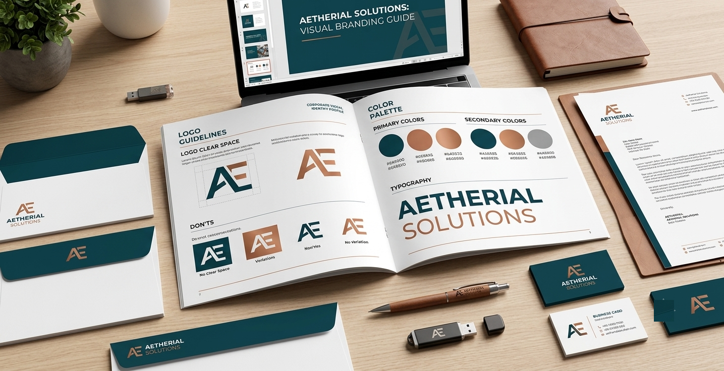 Corporate visual branding mockup profile