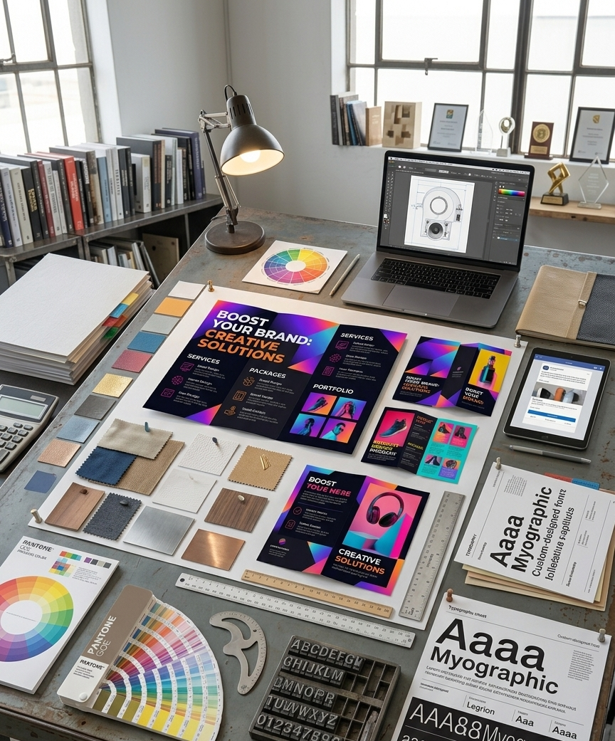 Graphic designer layout display